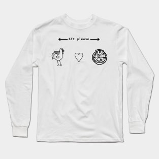 Social Distancing at Thanksgiving Outline Long Sleeve T-Shirt